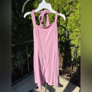 Pacsun lilac slip dress with cinched back and tie halter